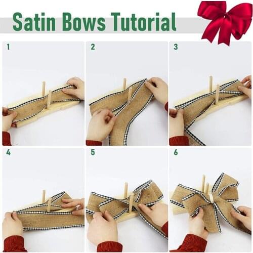 Bow Maker for Ribbon ,2-in-1 Multipurpose Rectangle Wooden Bow Making Tool for Ribbon Crafts DIY Decoration for Christmas