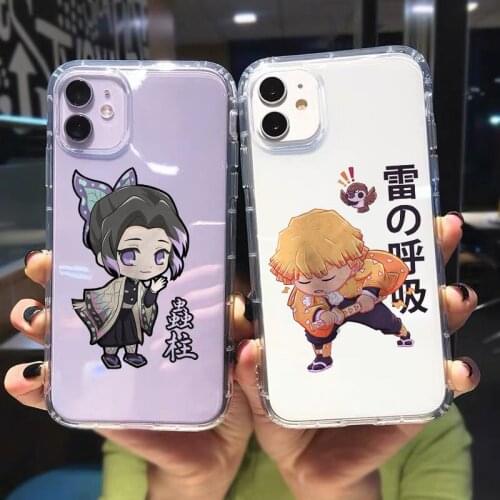 Kimetsu No Yaiba Demon Slayer Anime Phone Case for Iphone 12 Pro Max 11 XS MAX 8 7 6 6S Plus X SE2020 XR Shockproof Clear Cover