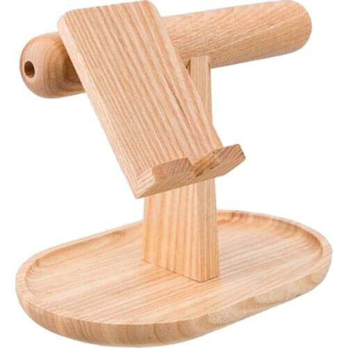 Wooden Multi-Function for Mobile Phone Holder Stand Watch Bangle Sundries Storage Rack Home Office Desktop Organizer