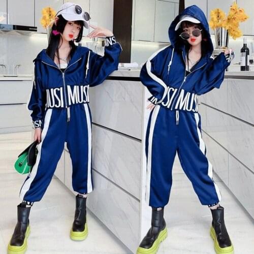 Kids Sport Clothes Girls Letter Clothes For Girls Patchwork Clothes Girl Coat + Pants Childrens Tracksuit 6 8 10 12 14