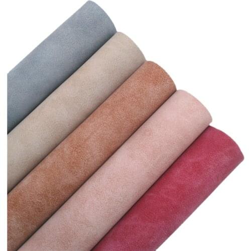 Two Tones Nubuck Synthetic Faux Leather Fabric Sheets Felt Backing Faux Leather for Bows Earrings DIY 21X29CM R162
