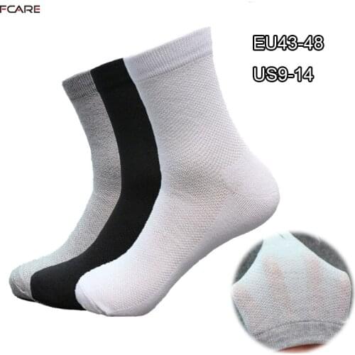 Fcare 20 Pcs=10 pairs Plus big size 43-48 EU mesh sweat-absorbent breathable mens crew socks