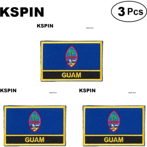 GUAM Rectangular Shape Flag patches embroidered flag patches national flag patches for clothing DIY Decoration