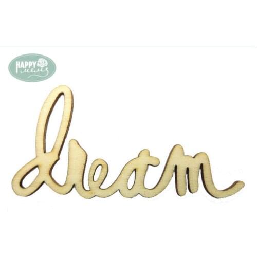 Happymems Wood Shapes Letter Dream 24pcs/lot wood chipboard DIY Craft Embellishment DIY Decoration Crafts Dream Wooden Letter