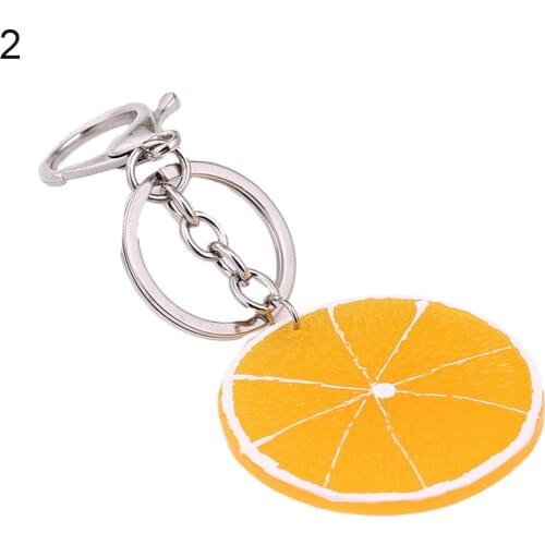 Cute Key Chain Keyring Fruit Pineapple Orange Pendant Keychain Key Ring Bag Hanging Ornament Key Holder Ring for Girls Gift