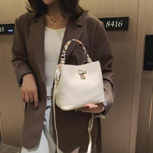 Fashion Solid Women Bag Color Bucket Bags Pu Leather Handbag OL Tote Leisure Single Crossbody Bags Female Summer Messenger Bag