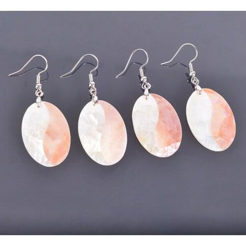 Natural Bead Pendant New ZealandAbalone Shell Dangle 2020 Diaphanous 52x21MM Earrings 1Pair For Women R449