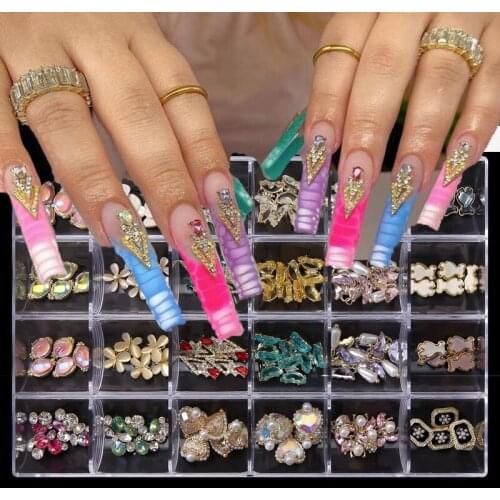 120 pieces nail charms jewel crystals 3D triangle nail charm 3D Triangle Nail Art Rhinestone Charm Nails Decal Polish Gel Charm