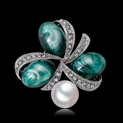 New Fashion Floral Colorful Stone Brooches Flower Brooch Pins Corsage for Girls Women Party Jewelry Gifts