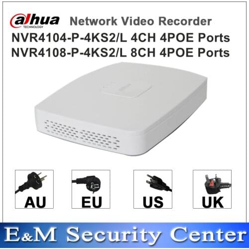 Original dahua egnlish version NVR4104-P-4KS2 and NVR4108-P-4KS2 replace NVR4104-P and NVR4108-P POE NVR 4/8ch mini NVR 4PoE