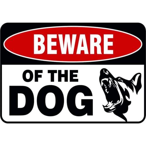 Beware of the DOG GUARD ON DUTY WARNING DANGER Metal Tin Sign Wall Plaque Poster Painting Christmas Decor Art