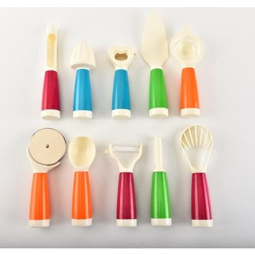 Fruit peeler Pizza cutter Beer bottle opener Ice cream spoon Multifunctional kitchen tools