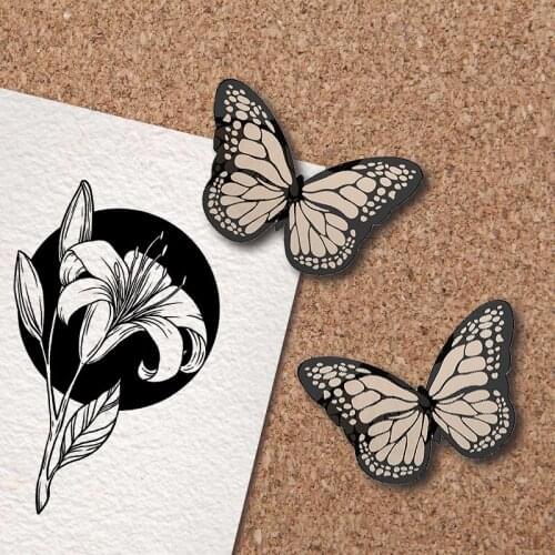 Gradient Butterfly Flat Pushpins 4 Pieces/Set 4 Colors Push Pins Message Board Cork Butterfly Pushpin Decoration Office Supplies