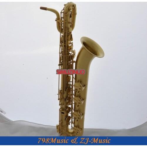 Professional Yellow Antique Baritone sax Low A Saxophone High F# 2 Necks