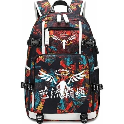 Oxford Schoolbag Valhalla Tokyo Revengers Anime Boys Girls Backpack 18 Inch Large Capacity Teenagers Travel School Backpack