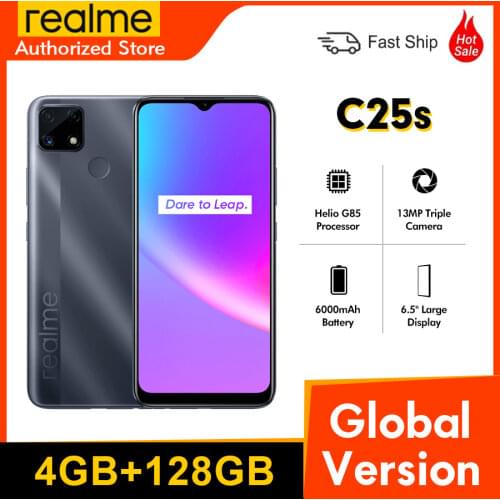 Realme C15 RMX2180 NFC 6.5'' Global 4GB 64GB LCD Display Helio G35 18W Quick Charge 6000mAh 13MP AI Quad Camera Mobile Phone