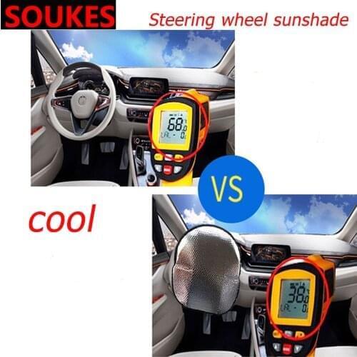 Car Styling Steering Wheel Sunscreen Sunshade Cover For Skoda Octavia A5 A7 Kodiaq Superb 2 Rapid Fabia 1 Porsche 911 Cayenne