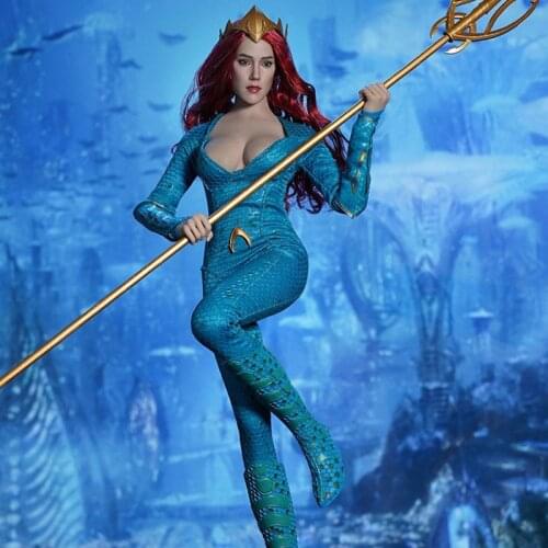 SUPER DUCK SET053 1/6 Mera Amber Heard Head Sculpt and Costume Set Fit 12'' TBL S12D Action Figure Body