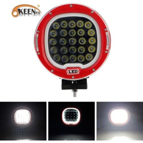 OKEEN 9" Offroad LED Work Light 75W LED Light Bar 4x4 4WD LED Angel Eyes Driving Light For Jeep ATV SUV Truck Offroad Fog Lamp