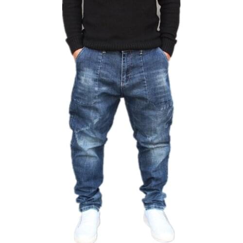 Hip Hop Men Jeans Loose Baggy Harem Pants Plus Size XXXL Mens Fashions Street Harlan Jeans Denim Trousers Joggers Mens Bottoms