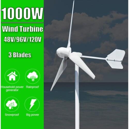 Low RPM Free Energy Windmill 1000W Horizontal Wind Turbine Generator 48V 96V 120V For Farm Home Boat Use