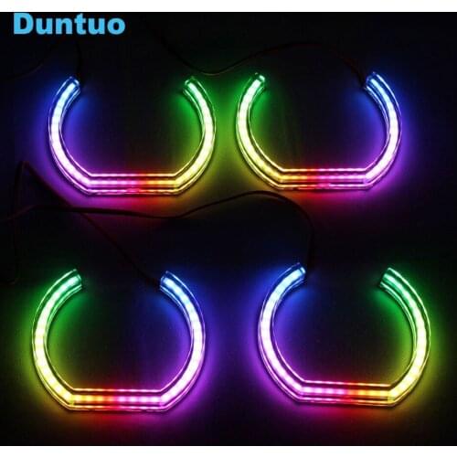 Revolving Dynamic Angel Eyes RGBW Sequential Flowing For BMW F30 F31 F34 E71 E72 E70 E81 E82 E83 E87 E88 E90 E91 E92 E93 E46 ti
