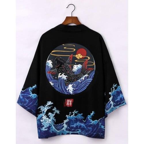 Japanese Kimono Cardigan Men Summer New Haori Samurai Kimonos Karate Streetwear Shirt Kimono Japones Mens Haori Yukata