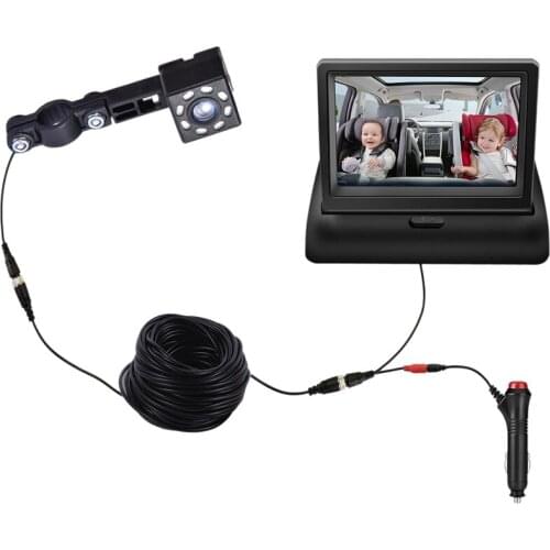 Baby Car Mirror Facing Baby Monitor 360 Adjustable Baby Rear Display Camera with Night Vision Camera