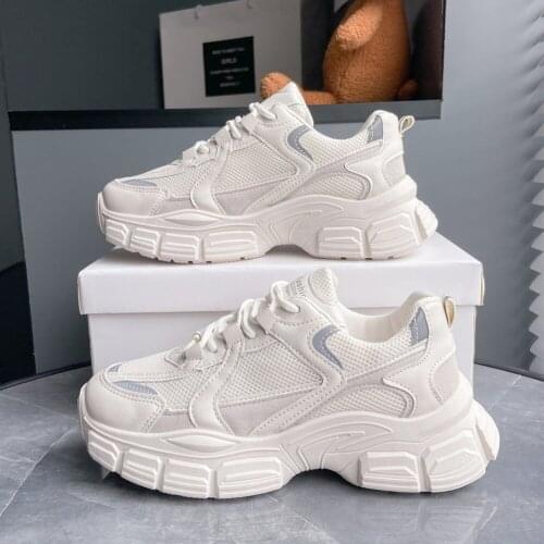 Women Sneakers 2021 Autumn Female Platform Shoes Off White Mesh Breathable Sneakers Tennis Ladies Casual Dad Shoes zapatos mujer