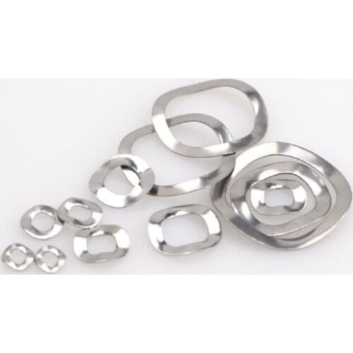 100/50/20Pcs 304 Stainless Steel Three Wave Washers Spring Washer M3 M4 M5 M6 M8 M10 M12 M16 M19 M23 M25 M27 M31 M39 M41