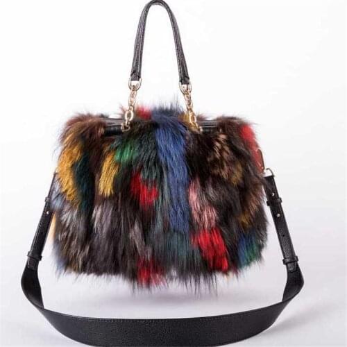 2019 Fashion New Leather Designer Winter And Autumn Real Fox Furr Hair Bag Ladies Go Out To Particpate In Party Fashion Warm