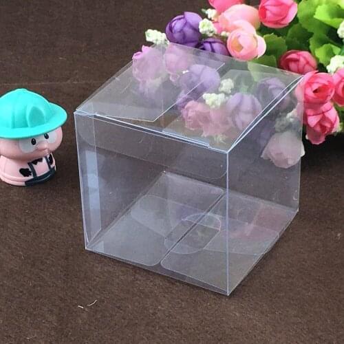 30pcs 15*15*15cm simple Clear Wedding PVC Box Gift Craft display Box small Jewelry packing holder Transparent plastic boxes