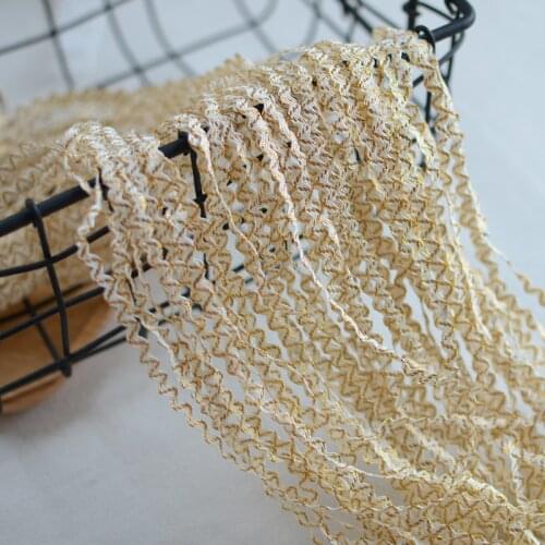 9Meters Ribbon Lace Gold Thread Polyester Lace Embroidered Clothing Trim Material Lace Trim