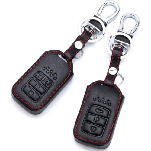 Peacekey Genuine Leather Car Key Case Fob Holder cover For Honda Civic 2017 Cr-v Crad V Accord Pilot Shell Protector 4 Button