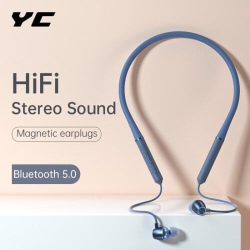 YC Wireless Bluetooth Earphone with Microphone In Ear Hearphone for Smartphone Sports Headset Magnetic Earbuds for iphones Sony