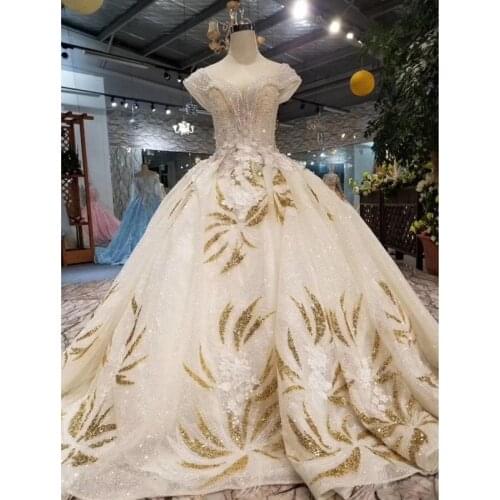 BGW HT4229 Summer Wedding Dresses Boho V-neck Crystal Cap Sleeves Floor Length Bridal Dress Gown Ball Gown Vestido De Noiva 2020