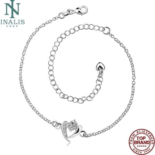 INALIS Simple Heart Anklets For Women Wholesale Romantic Trendy Anklet Fashion Jewelry Anniversary Festival Gift Send Girlfriend