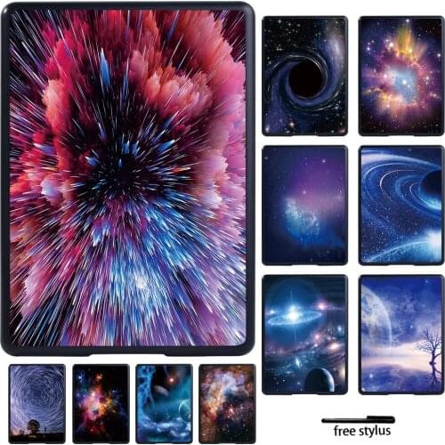 Tablet Case for Kindle Paperwhite 1 5th/2 6th/3 7th/4 10th/Kindle 10th Gen 2019/8th Gen 2016 Space Pattern Rotective Shell + Pen