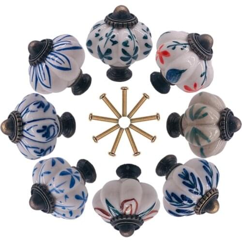 1PCS Ceramic Pumpkin Knob 34mm Cabinet Drawer Handle Furniture Dresser Door Knobs Pulls For Kitchen Cupboard Hardware