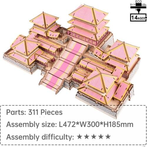 Chinese ancient architecture Epang Palace 3D wooden puzzle model educational toys creative toys educational games puzzle 3d