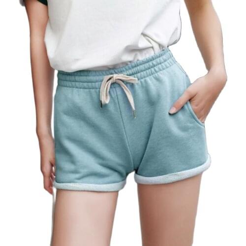Summer Women Home Casual Loose Drawstring Pockets Middle Waist Wide Legs Shorts Womens Clothing