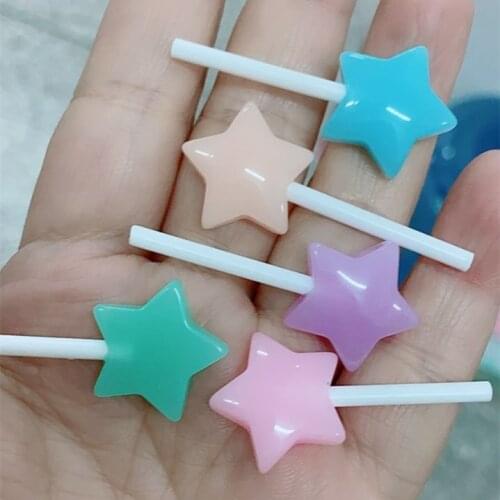 Hotsale Small Star Lollipop Cute Flatback Resin Cabochons Decoration Crafts For DIY Earrings Key Pendant Decorations