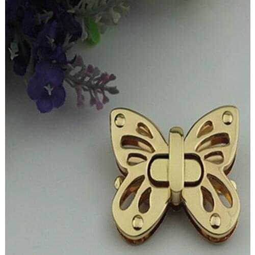 066F Women Butterfly Metal DIY Clasp Turn Twist Lock for Handbag Shoulder Bag Purse