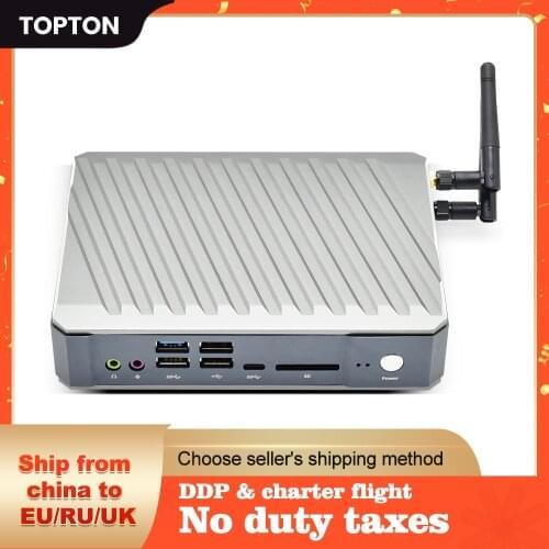 TOPTON Metal Mini PC Nuc Box Max Intel Core i7-10510U i5 64GB DDR4 1TB NVMe SSD Desktop Gaming Computer 2 Lans RS232 WiFi BT