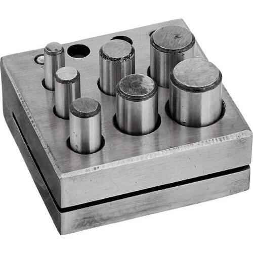 GTBL Round Disc Cutter 7 Punch Set Tool Metal Cutting Square Base Jewelry Jeweler