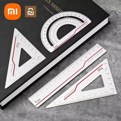 New Xiaomi Fizz Alumimum ruler four-piece suit comfortable feel clear scale for students and office