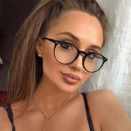 Fashion Women Round Glasses Frames Black Eyeglasses Frame for Men Clear Lens Optical Spectacles