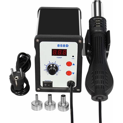 Hot Air Gun 858D soldering station 110V 220V 700W LED Digital Heat air gun Solder Welding Repair rework SMD solderingTool Kits