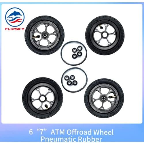 6" 7'' ATM Offroad Wheel Pneumatic Rubber All Terrain Mountain Wheels Kit With Two Belt For DIY Skateboard /Scooter