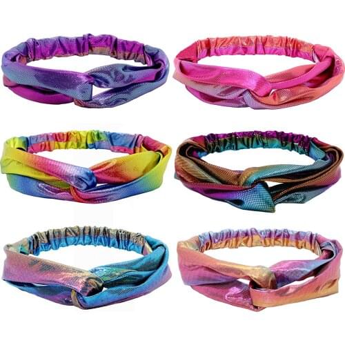 6 PCS Mermaid Knotted Headbands For Girls, Little Girl Hair Accessories, Kids Knot Headwraps, Criss Cross Tie Dye Head Bands